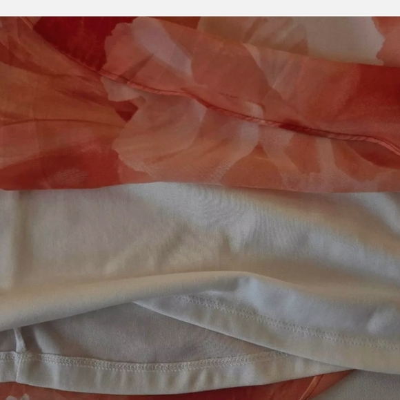 Jessica H Women's Lined Sleeveless Floral A-Line Dress Coral White Size 10 - Picture 4 of 7